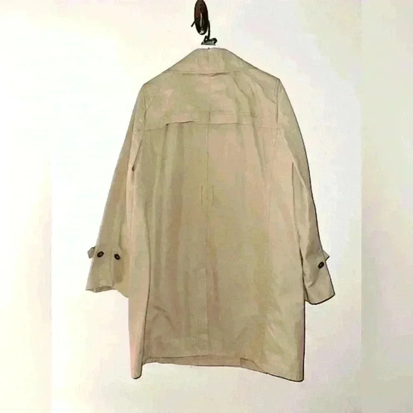 LOFT Double Breasted Khaki Mid Length Trench Coat - Picture 3 of 5